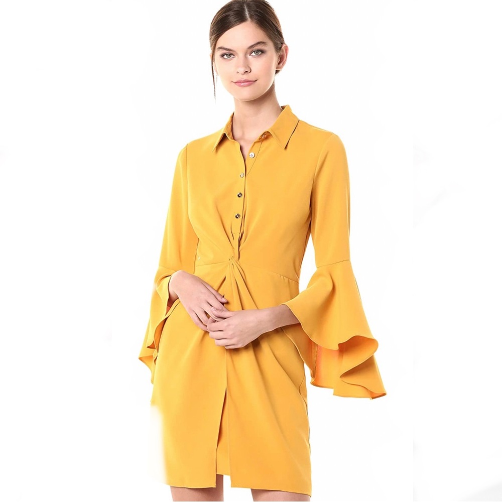 Laundry by Shelli Segal Bell-Sleeve Dress, Yellow, Size 2 *NWT*